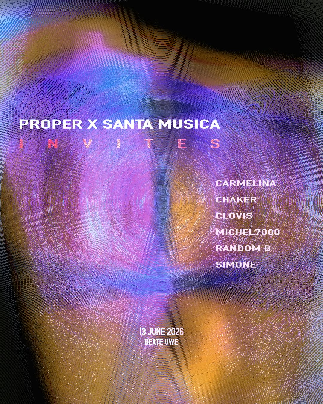 PROPER x SANTA MUSICA flyer